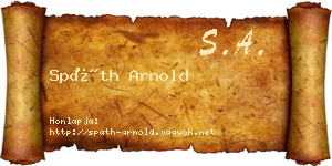 Spáth Arnold névjegykártya