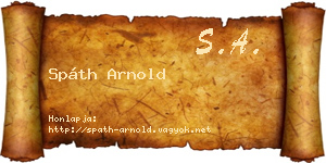 Spáth Arnold névjegykártya